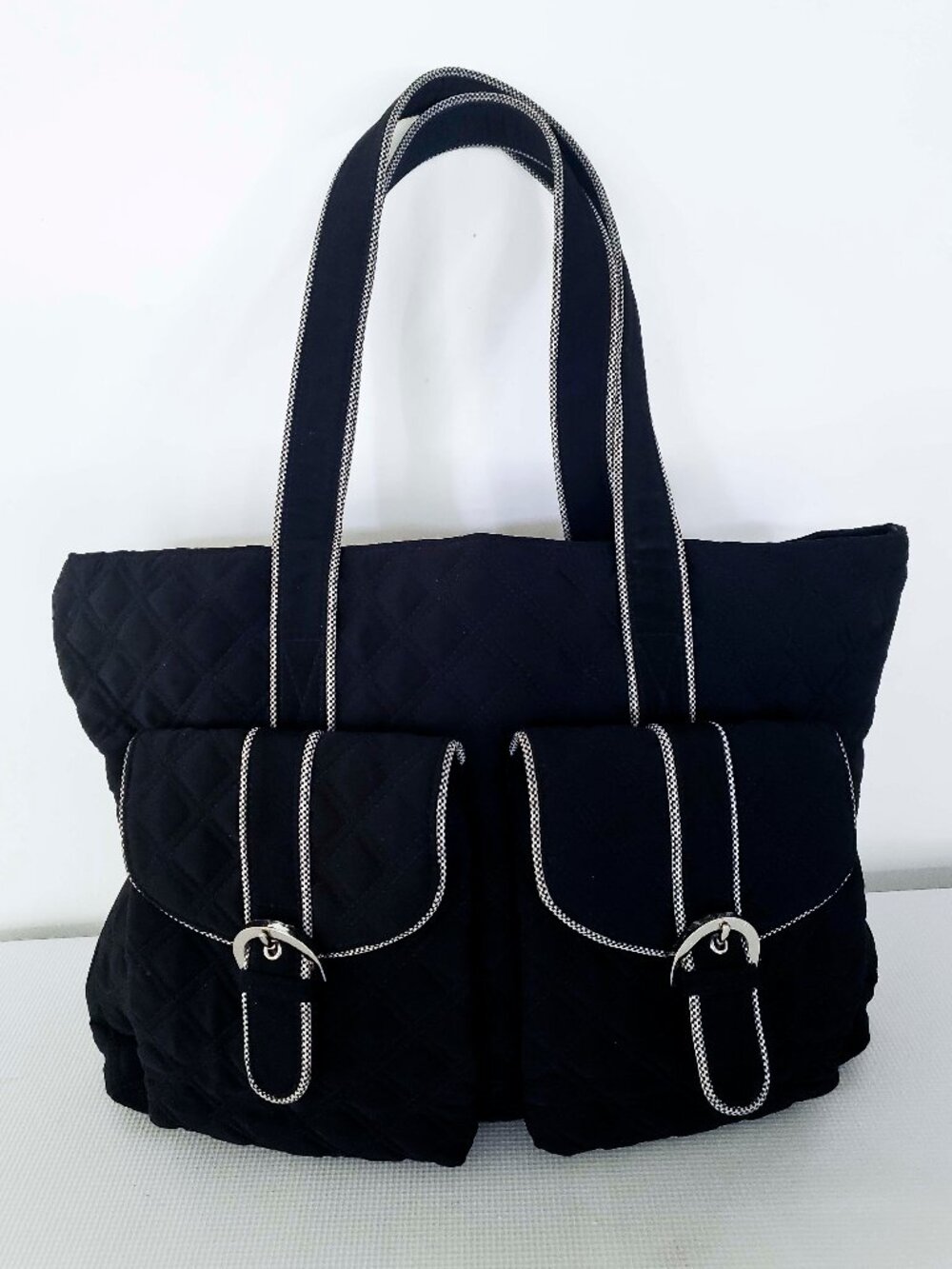 Vera Bradley Quilted Black Tote Shoulder Bag